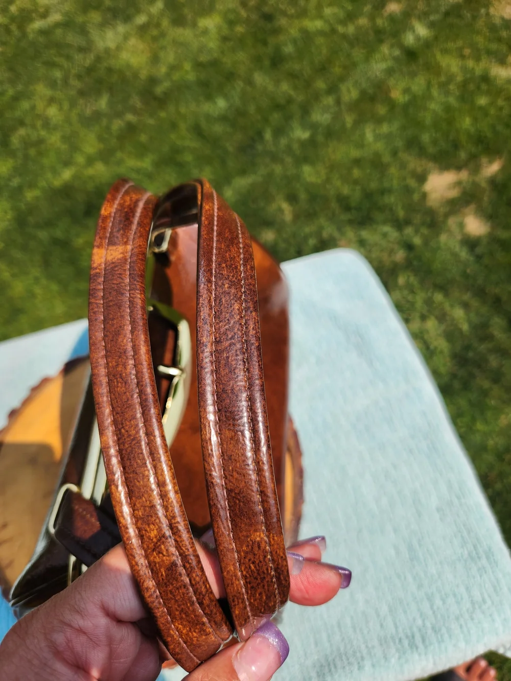 Classic Brown  Top-Handle Bag with Gold Hardware